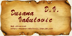 Dušana Vakulović vizit kartica